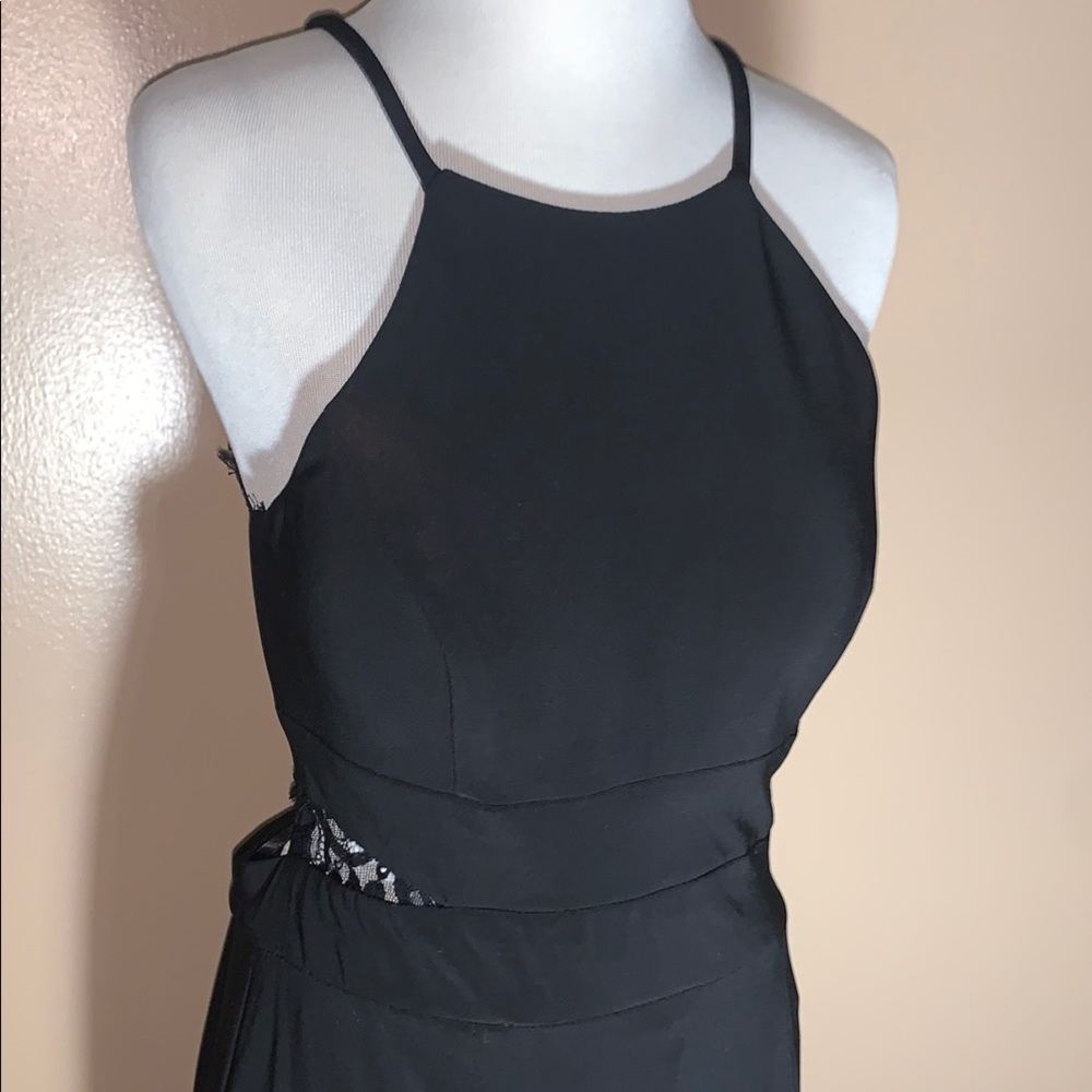 Black Sheath Halter Cocktail Dress